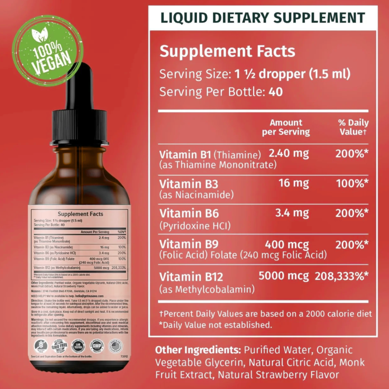 TheraRed™ Organic B12 Vitamin Liquid Drops